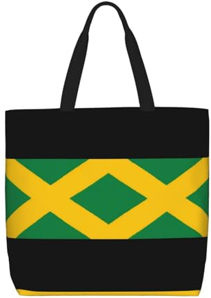 SJOAOAA Unisex-Einkaufstasche, wiederverwendbar, Umhängetasche, Umhängetasche, Umhängetasche, Einkaufstasche, Handtasche, Jamaika-Flagge, Einheitsgröße