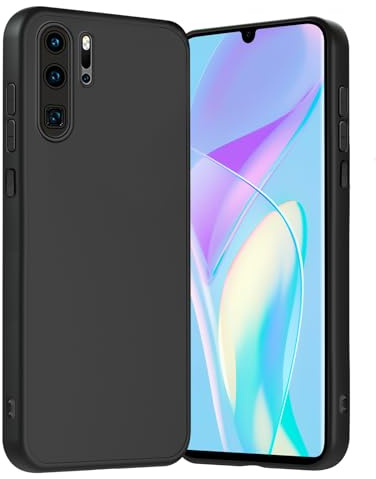 Handyhülle für Huawei P30 Pro Hülle mit Kameraschutz, Stoßfest Kratzfest, Extrem Haltbarkeit Fallschutz Schutzhülle, Anti-Rutsch, Anti-Fingerabdruck, Unterstützt kabelloses Laden P30 Pro Case, Schwarz