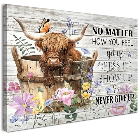 Badezimmer Wandbild mit Rahmen 30×40 cm – Blumen Natur Botanical Print Landschaft Leinwand Bilder für Wohnzimmer Schlafzimmer Küche Büro,inkl. Haken, Nägel & Magischem Klett zur einfachen Montage