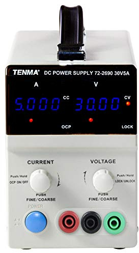 MULTICOMP PRO Single Output DC Bench Power Supply, 30V 5A – Adjustable, Low Noise, Industrial Grade, Encoder Controlled – 72-2690