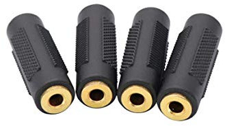 QiCheng&LYS Connettori adattatore femmina/femmina audio da 3,5 mm stereo jack da 3,5 mm placcati in oro (Adattatore 4PCS)