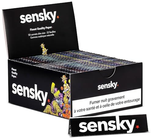 Lot de 50 carnets de 32 feuilles à rouler slim SENSKY (format long)