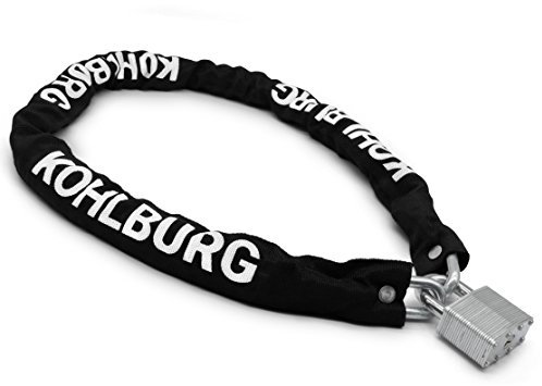 KOHLBURG 100cm Kettenschloss mit einfachem Zuklickmechanismus - 8mm starke Kette - Fahrradschloss mit Schlüssel für Fahrrad & E-Bike