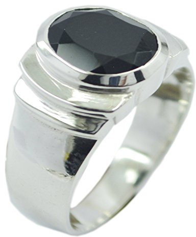 55Carat Herren-Ring aus natürlichem schwarzem Onyx, handgefertigt, ovale Form, Astrologie, US 4, 5, 6, 7, 8, 9, 10, 11, 12, Edelstein, Gold, Silber, Sterlingsilber, Onyx