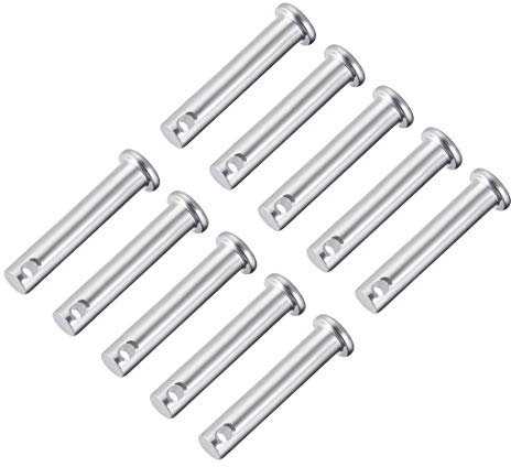 sourcing map Perni a foro singolo, 8 mm x 40 mm, testa piatta in acciaio zincato, 10 pezzi