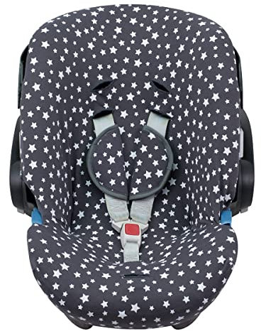 JYOKO KIDS Bezug für Autositz kompatibel mit Cybex Aton Cloud- Q-M-2-4-5, aus Baumwolle (Aton 2, Winter Sky)