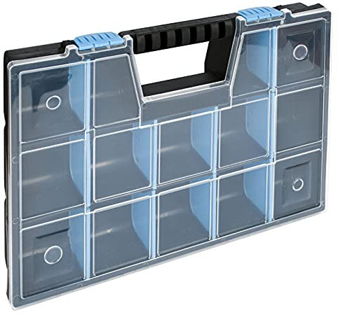 DIY Small Parts Storage Organiser Carry Case Compartment Tool Box for Screws Drill Bits Craft Sewing (Large)