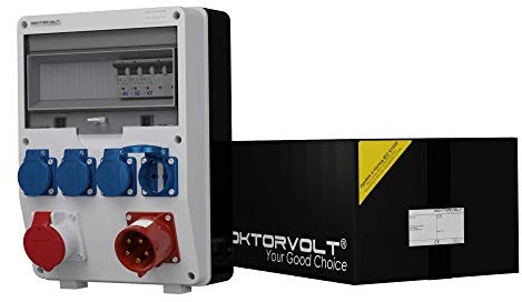 Distributore di alimentazione TD-S 1 x 16 A 4 x 230 V Mennekes Prese 32 A Built-in Plug Costruzione Distributore di Potenza Distributore di Potenza Distributore a muro Doktorvolt® 0267