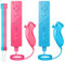 PGYFDAL 2 unidades de mando a distancia y joystick Nunchuck para consola wii/wii u, Gamepad con funda de silicona y correa de muñeca para vacaciones (rosa y azul)