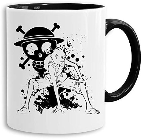 Ruffy Angry - Tasse Kaffeetasse Son Ruffy Luffy Naruto Saitama One Dragon Master Goku Ball Zoro Roshi Piece Db, Farbe:Weiß