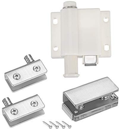 5-8 mm Glastür, einfacher Verschluss, Magnetverschluss, ABS-Kunststoff, weiß, mit Klemm-Set.
