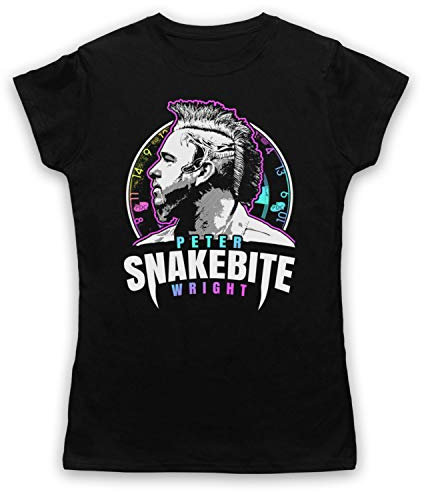 My Icon Art & Clothing Peter Wright Snakebite Darts Tribute Scottish Champion Player Damen T-Shirt, Schwarz, Medium