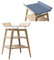 Linea by Leander Wickeltisch Eiche mit Schaumauflage und Bezug in Farbe dusty blue