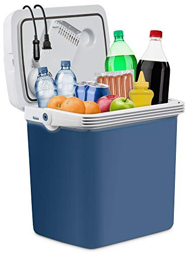 Ivation - Electric refrigerator and heater with handle, 27 litres (25 litres), portable thermoelectric cooler for vehicles and trucks, 110 V AC household power cable and