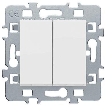 Interrupteur va et vient - Prises electriques Standard - Prise extra plate - Prise murale - Interrupteur va et vient sans Fil - Prise murale Casual Mecanisme Double Bp + Cache Blanc + Support Metal