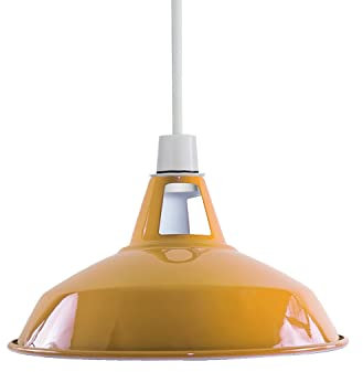 Moderne Retro-Lampenschirme aus Metall, einfache Montage-Lampenschirme, für industrielle Hängeleuchten, Schlafzimmer, Küche, Badezimmer, antiker Lampenschirm (Yellow)