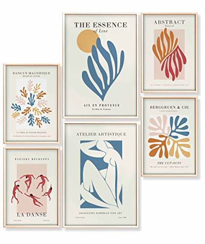 Heimlich – Poster-Set – 2 A3 / 30 x 42 cm + 4 A4 / 21 x 30 cm – Premium-Poster – ungerahmte Drucke – moderner Stil – abstraktes Matisse Modern