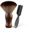 Barber Neck Duster Brush Wood Handle with Hook for Hair Cutting… (Neck brush+Black brush)