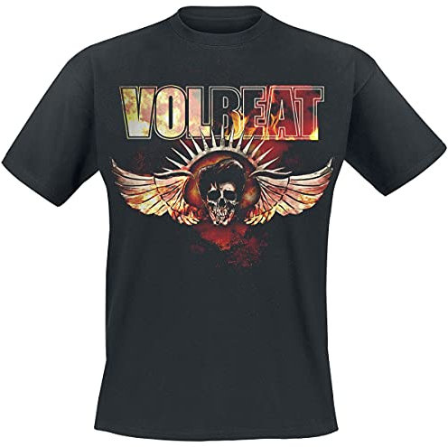 Volbeat Burning Skullwing Männer T-Shirt schwarz L 100% Baumwolle Band-Merch, Bands, Nachhaltigkeit