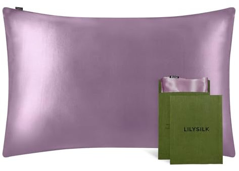 LILYSILK 100% 19MM Maulbeerseide Kissenbezug mit Umschlagverschluss superweiche Kissenhülle für besseren Schlaf und Haarpflege(Lavender,40x80cm)