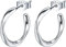Lydreewam Halbe Creolen Silber 925 Twisted Verdrehte Ohrringe Creolen für Damen Kreolen Durchmesser 16mm mit Schmuck Geschenkbox
