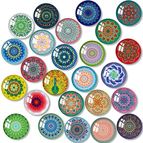 MORCART Kühlschrankmagnete, Magnete für Magnettafel, 30 Stück Magnete Kühlschrank Lustige Mandala Magnets für Whiteboard Küche Eisen Schließfächer Büro Zubehör Kleinkinder und Erwachsene