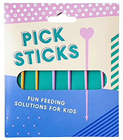 PICK PLATES Sticks - Fun Food Skewers for Kids (Yellow, Purple & Pink)