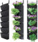 BUYTER Vaso da giardino verticale da appendere alla parete con 6 tasche per fioriere in feltro (nero)