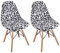 Highdi Schalenstuhl Bezug, Stuhlbezug 2/4/6 er Set Stuhlbezüge Stretch Esszimmerstühle Bezug Moderne Elastischer Stuhlhussen Abnehmbar Waschbar Küchenstühle Husse (Klassischer Leopard,2 PCS)