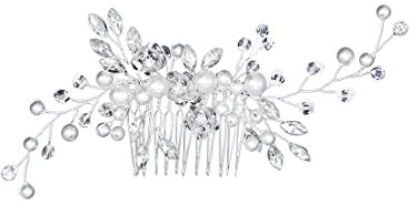 LEEQBCR 1Pcs Braut Kamm Frauen Perle Schmuck Haarschmuck Braut Braut Kamm Hochzeit Elegante Kopfschmuck
