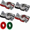 RUNCCI-YUN 4 Pezzi 2 Paio 12V/24V Terminali di Batteria Connettori di Batteria Positivo e Negativo 12V Battery Terminal Morsetti per Auto Camion Barca+2Pezzi Rondelle