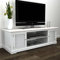 homiuse TV-Ständer Weiß Holz 121x30,5x41,7 cm Sideboard Wohnzimmer Tv Board Fernsehtisch Fernsehschrank Tv-MöBel & PhonomöBel Tv MöBel 4 Einlegeböden/2 mit Türen Aluminium Türgriffe