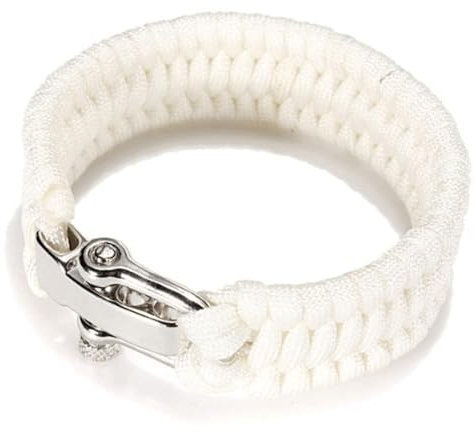 SEIWEI Bracelet de survie en paracorde tressé avec boucle réglable en acier inoxydable pour camping, bateau et randonnée (rouge)