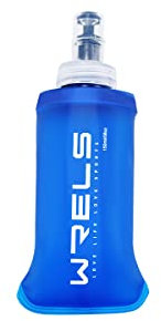 WRELS Bouteille d'eau pliable souple portable pliable 150 ml pour la course à pied, les sports de plein air, les voyages avec couvercle