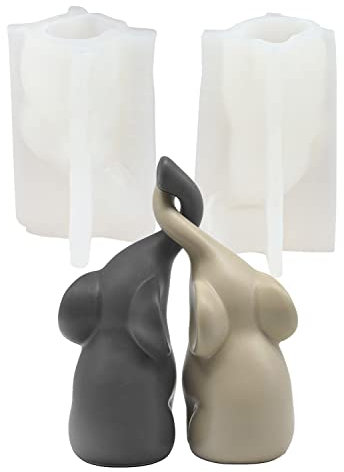 JS MOLD Molde de silicona de resina epoxi, forma de vela de elefante, molde de resina de fundición de resina para jabón hecho a mano, velas perfumadas, adornos artesanales (S)