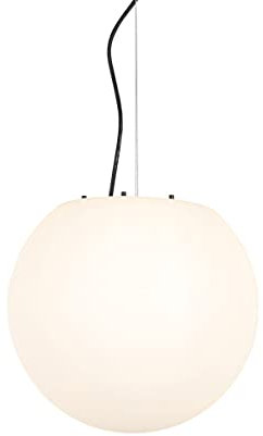 Qazqa - Moderne Außen-Hängeleuchte weiß 35 cm IP44 - Nura I Außenbeleuchtung - Kunststoff Kugel I Kugelförmig - LED geeignet E27
