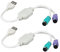 Maxmoral 2 x USB auf PS2-Kabel, Dual PS2 Stecker, aktiver USB auf PS2 Adapter Konverter für Tastatur, Maus, Barcode-Scanner