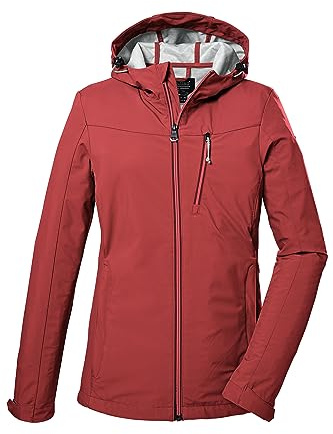 killtec Damen Softshelljacke/Outdoorjacke mit Kapuze KOS 89 WMN SFTSHLL JCKT, coral pink, 36, 39138-000
