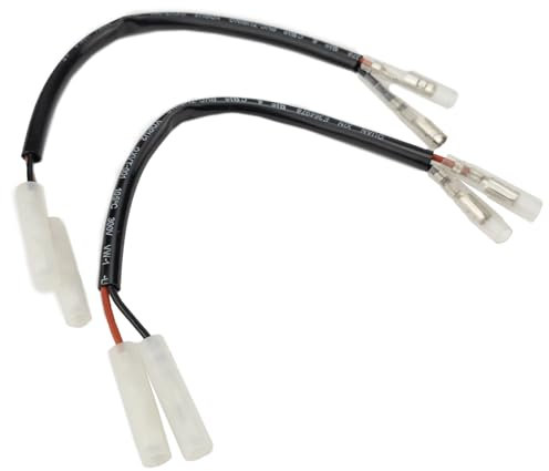 Aharon Motorrad 12V Verlaengerungskabel-Adapter für LED-Blinker | Kompatibel mit Motorrädern von Triumph | Motorrad Blinker Adapterkabel | Kabeladapterstecker | Wasserdicht, Μotorradzubehör