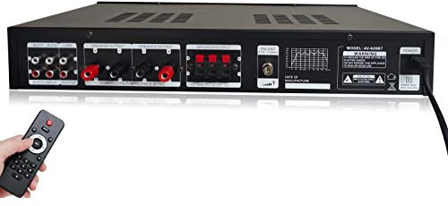 Kaichenyt Amplificador de potencia 600 W HiFi estéreo amplificador de 5 canales Bluetooth FM/AM Radio Full Amplificador Digital FM USB Stereo Amplifier para karaoke, cine en casa, etc