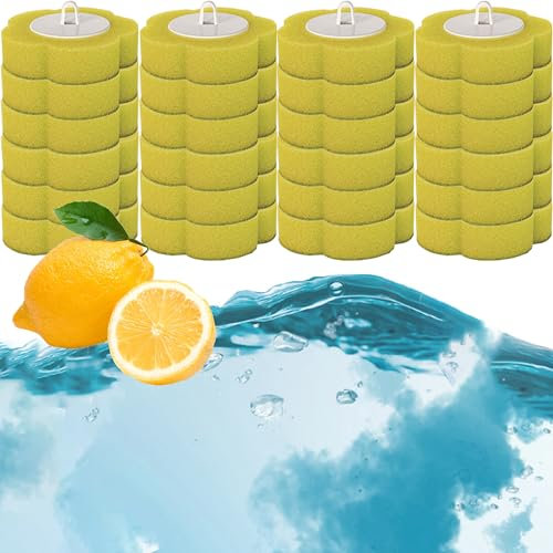 SUQ Tête de Rechange pour Brosse de Toilette, Brosse de Toilette jetable, Système de Nettoyage jetable avec 24 PCS Remplissages(Goût de Citron)