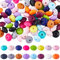 SUNNYCLUE 150 Stück 15 Farben 12 mm Silikon Abakusperlen Große Linsenförmige Silikonperlen Niedlich Weiß Blau Flach Rund Gummi Weich Lose Abstandshalterperlen Für Schlüsselanhänger Stiftherstellung Ki