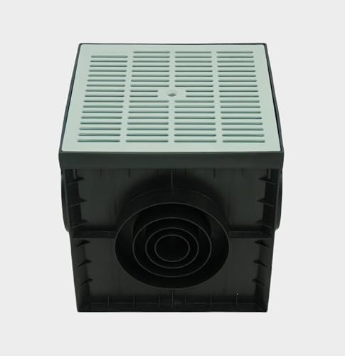 Megaa store Hofablauf aus Kunststoff mit sifon A15 1,5 Tonnen Entwässerung Gully Hofsinkkasten 300X300x300mm (Grau)