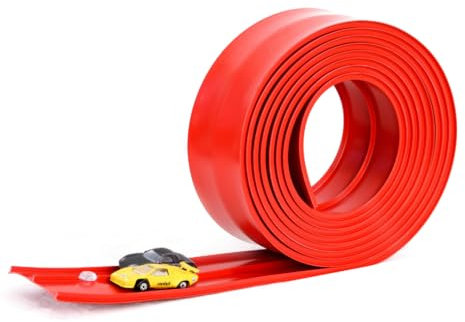 Speed Track 5m Flexible Toy Car Track with 2 Diecast Cars and Storage Bag - Indoor & Outdoor Flexible Race Track for Loops, Jumps, Ramps with Suction Cups for Windows, Doors Ideal for Boys, Girls