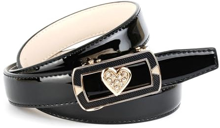 Anthoni Crown Damen Damengürtel Gürtel, Schwarz, 95