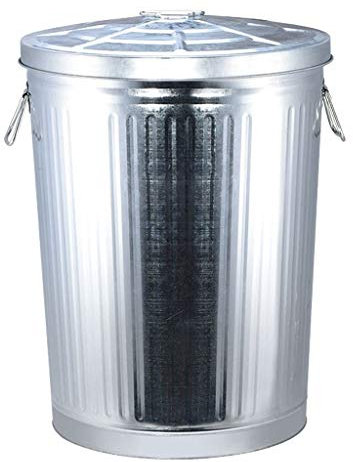 HASMI Corbeille à Papier Poubelle Acier Galvanisé, Poubelle Légère, avec Couvercle Rond, 7L/75L Bacs à ordures de Cuisine (Size : S)