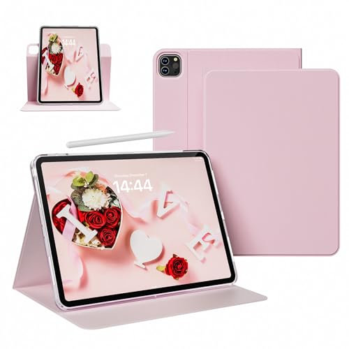 JKSML Hülle für iPad Pro 11 Zoll (4./3./2./1.Generation),Unterstützung 2nd Gen Pencil Charging/Auto Schlaf/Wach,2 in1 Abnehmbare Klare Rückschale Hülle für iPad Pro 11 Zoll (2022/2021/2020/2018),Rosa
