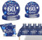 POPOYU 69Pcs 60th Birthday Party Tableware Navy Blue,60thBirthday Napkins Blue and Silver,60th BlueSilver Table Cloth,60thBirthday Paper Plates and Cups for Men Women Birthday Gifts Party Supplies