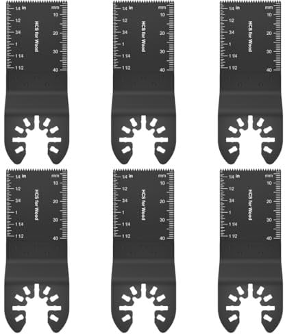 6 Pezzi Lame Oscillanti Accessori Utensile Multifunzione 34 mm Lame per Attrezzi Oscillanti in Titanio per Materiali Duri Metallo Chiodi Legno Oscillanti Lame per Sega Compatibili