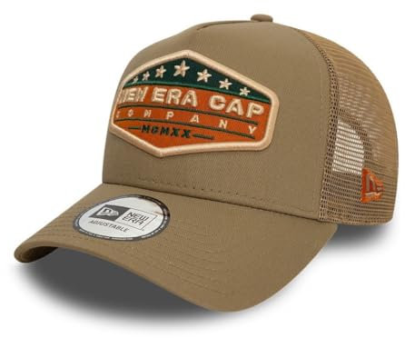 New Era Trucker Cap Kappe Basecap Snapback Patch Stern verstellbar Mesh Fancap braun - One-Size